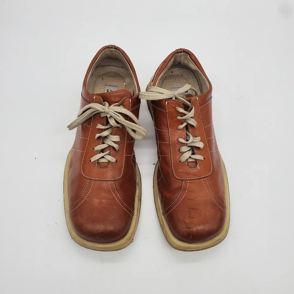 ALFANI Casual Men Leather Shoes Size 8.5M Made In Italy Brown